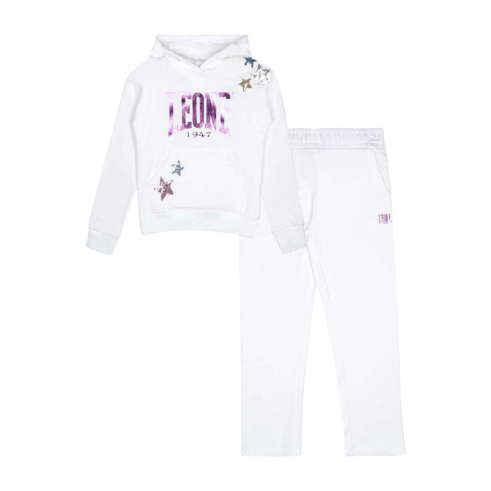 Leone 1947 Apparel - Survêtement Fille Leone Rainbow En Coton Non Brossé - Survêtement - Blanc - 10 À 12 Ans - Decathlon
