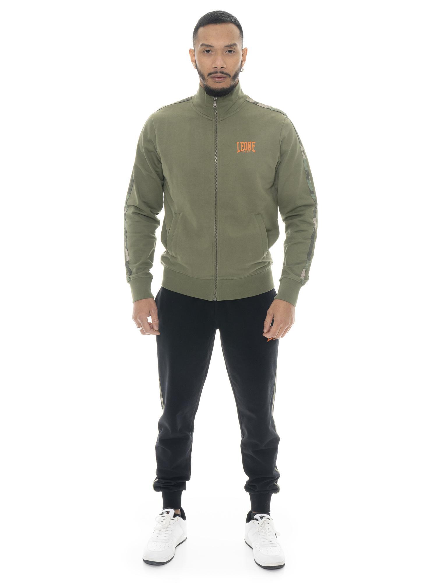 LEONE 1947 APPAREL Tuta da uomo in cotone non garzato con colletto e zip Leone Military 1947