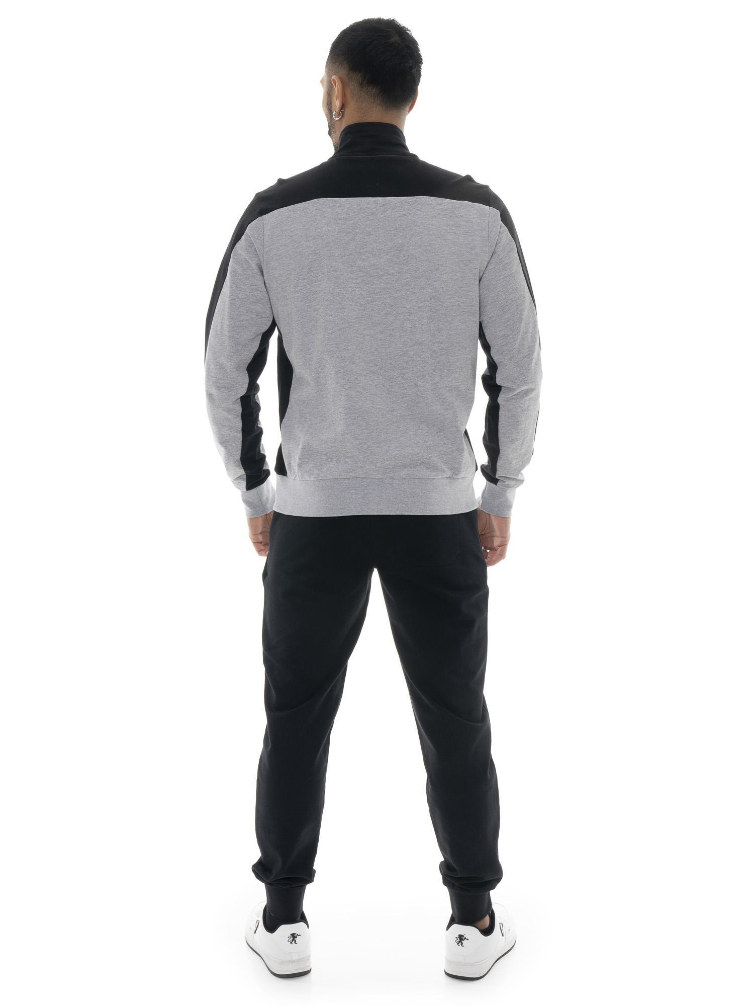 Tuta da uomo in cotone non garzato con colletto e zip Leone Basic 4/5