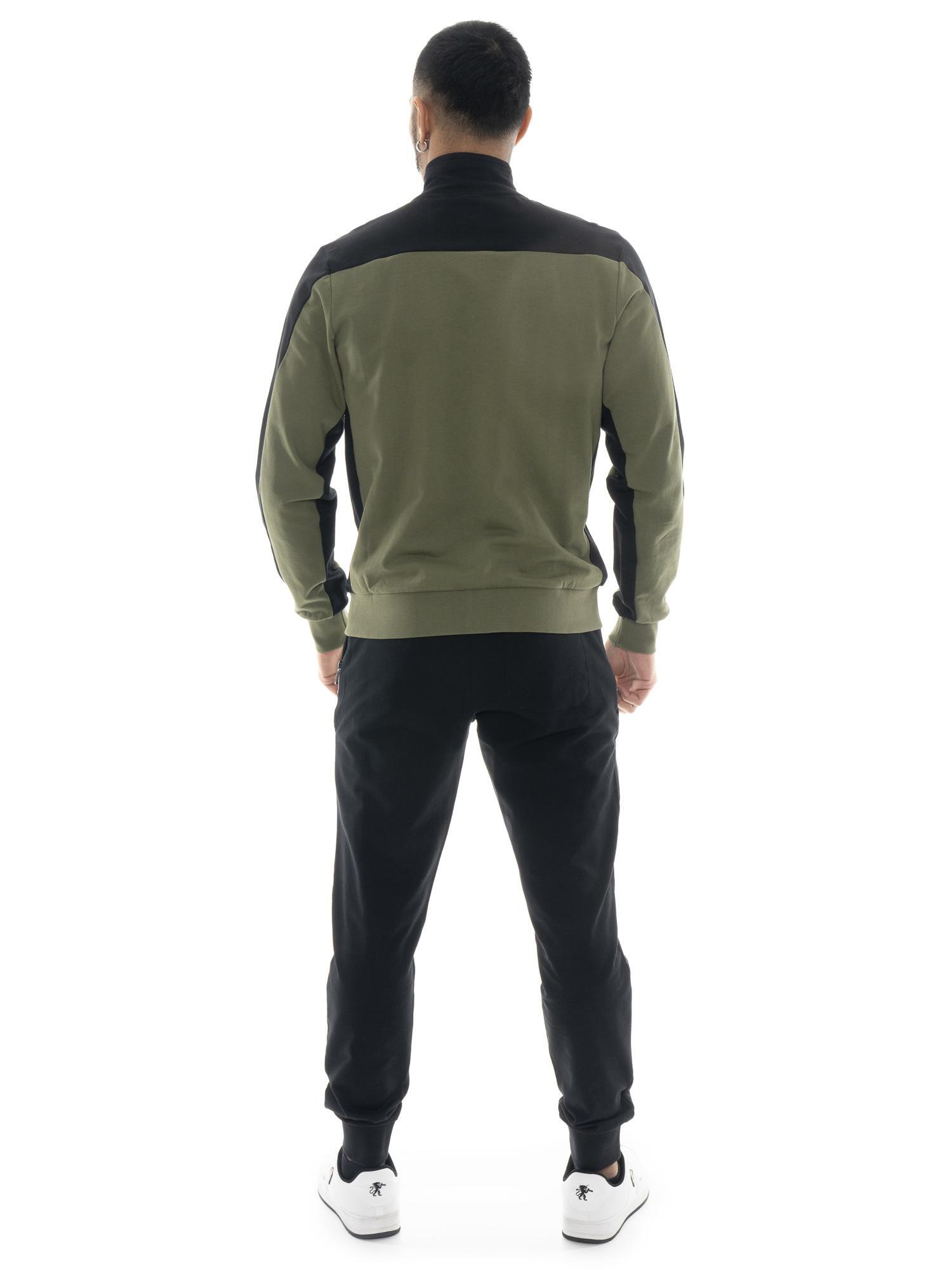 Tuta da uomo in cotone non garzato con colletto e zip Leone Basic 4/5