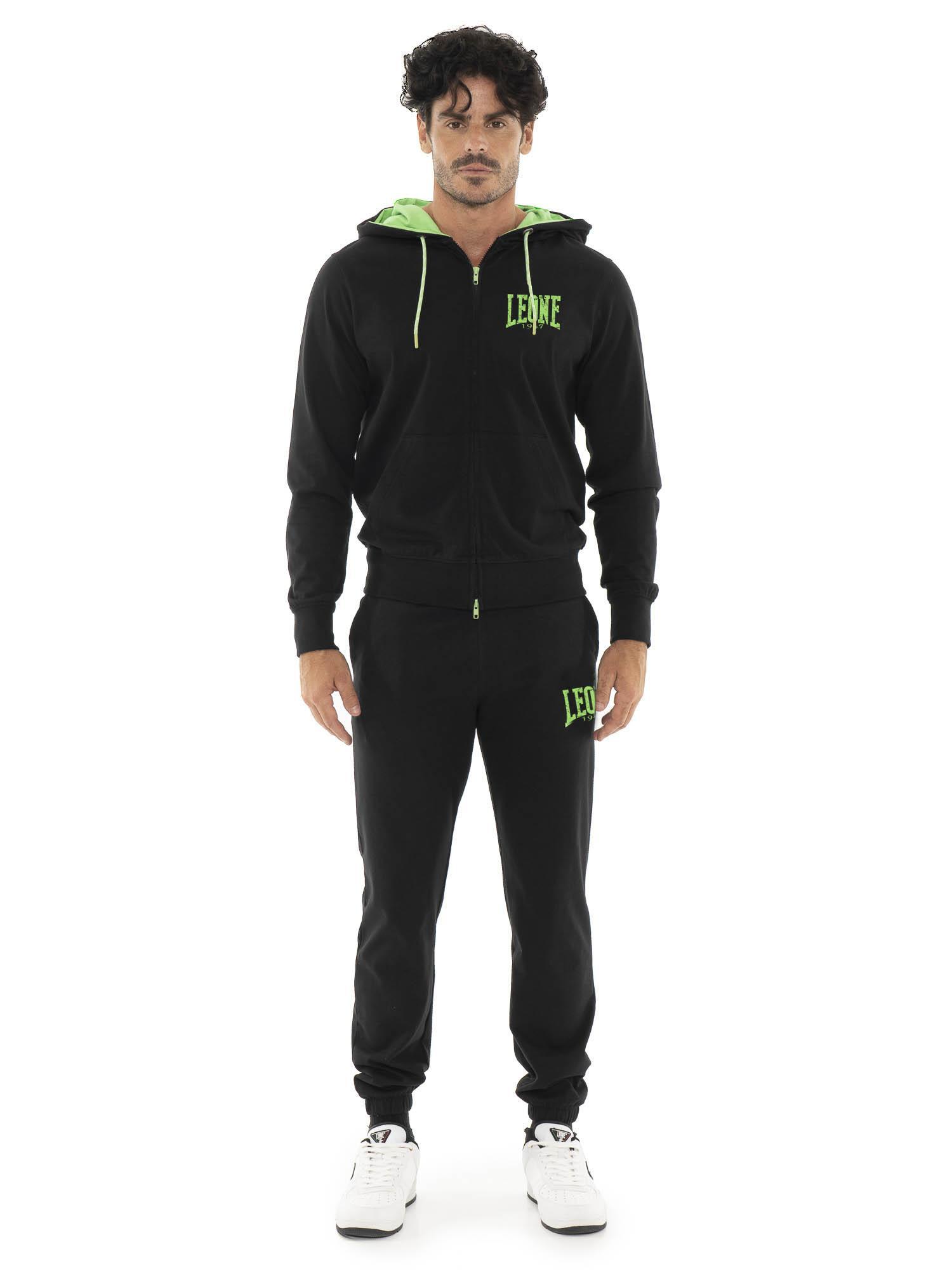 LEONE 1947 APPAREL Tuta da uomo in cotone non garzato con cappuccio Leone Boxing legend