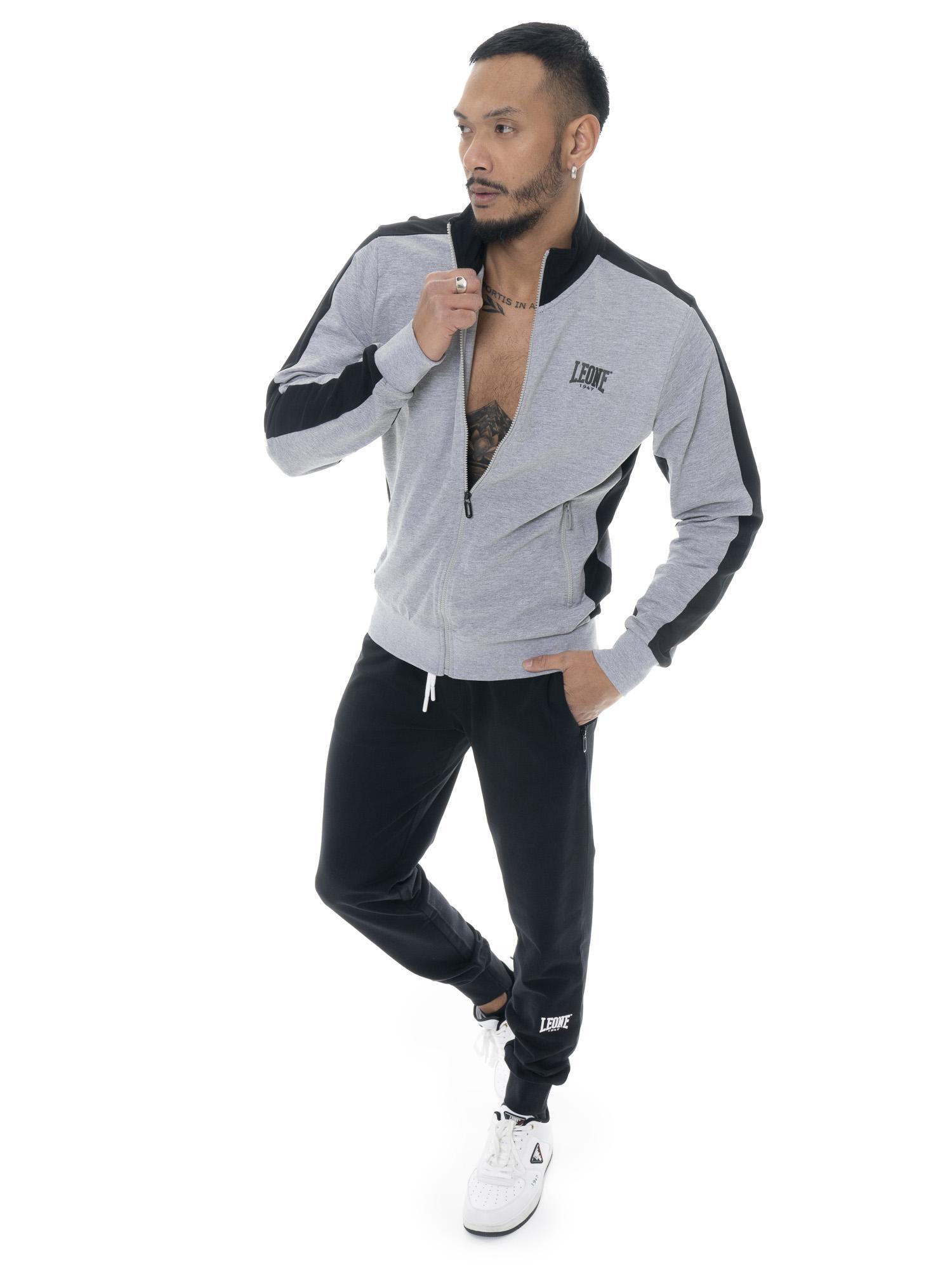 Tuta da uomo in cotone non garzato con colletto e zip Leone Basic 5/5