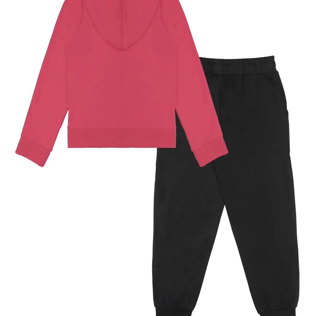 Leone Sporty girls' tracksuit in non-brushed cotton