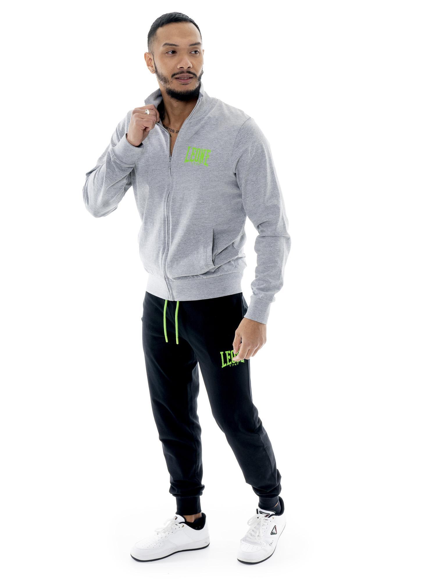 Tuta da uomo in cotone non garzato con colletto e zip Leone HJ 5/5