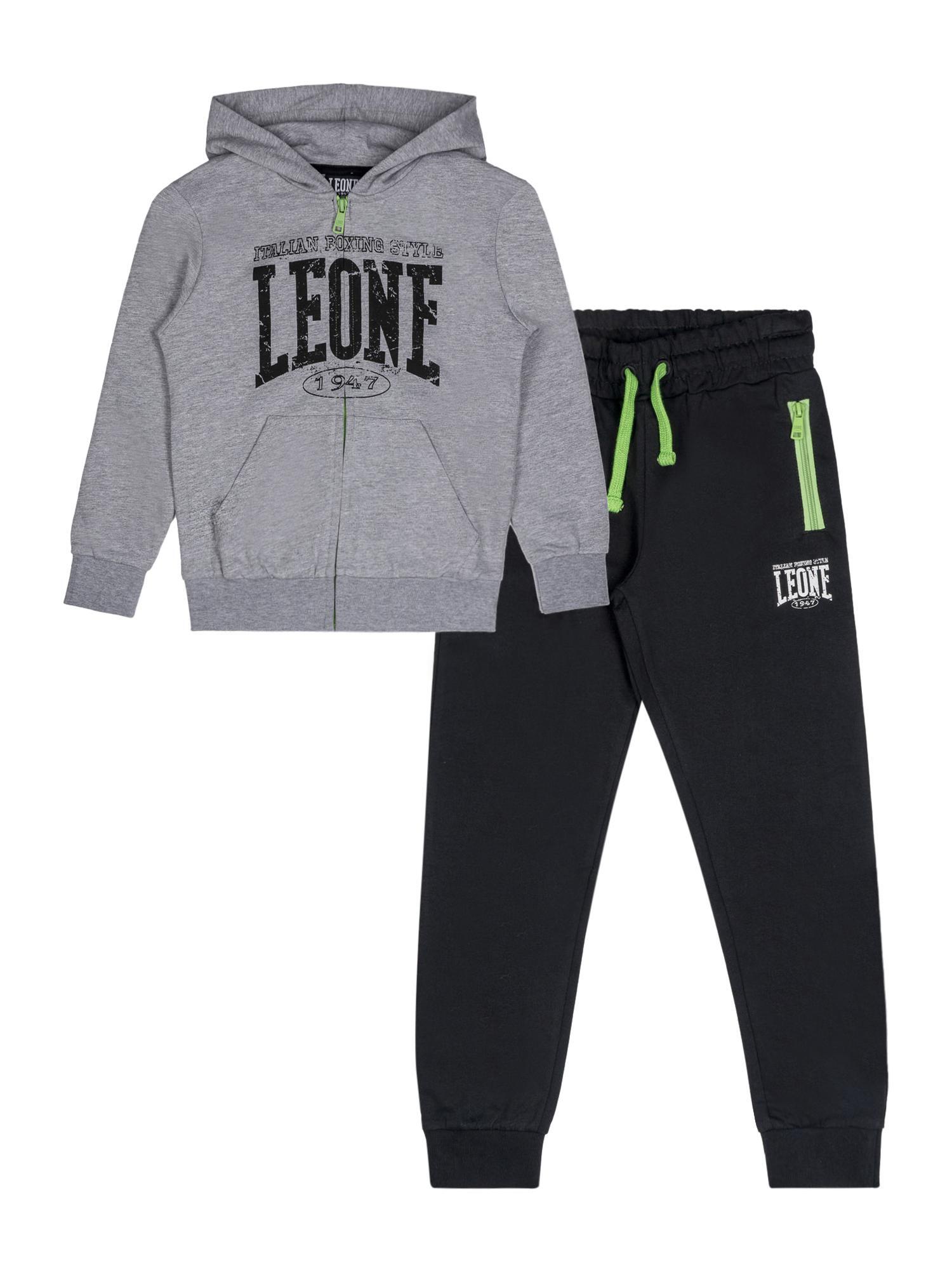 LEONE 1947 APPAREL Chándal infantil Leone Boxing de algodón no perchado con capucha y cremallera