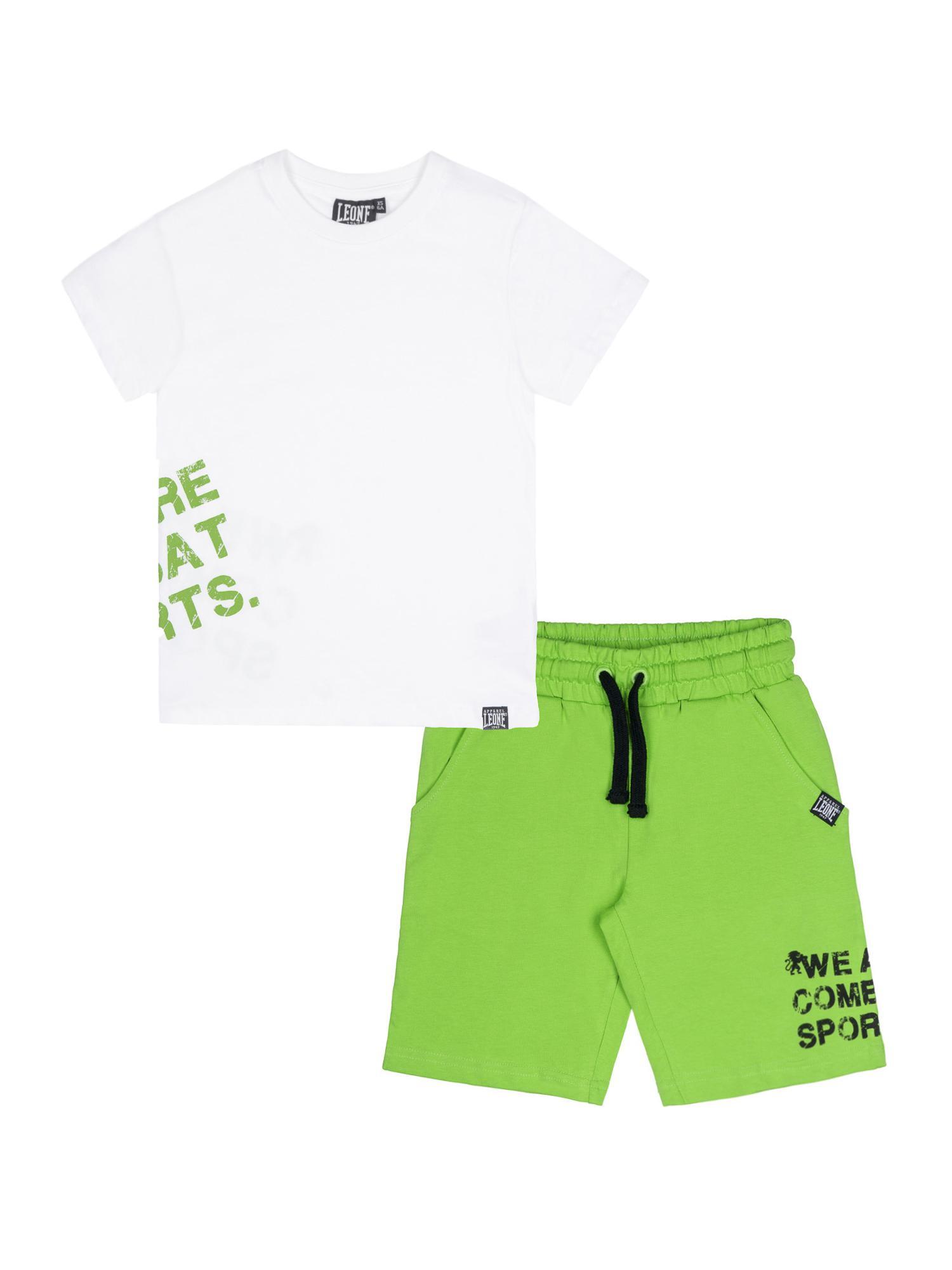 LEONE 1947 APPAREL Kinderset bestaande uit een katoenen T-shirt en short van Leone Boxing