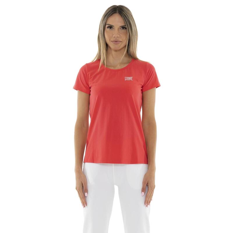 Tricou de damă cu logo Leone Basic în formă de inimă