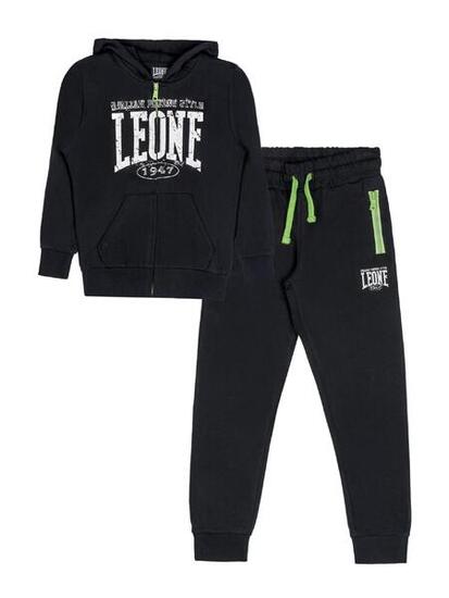 Survêtement enfant Leone Boxing en coton non brossé avec capuche et zip