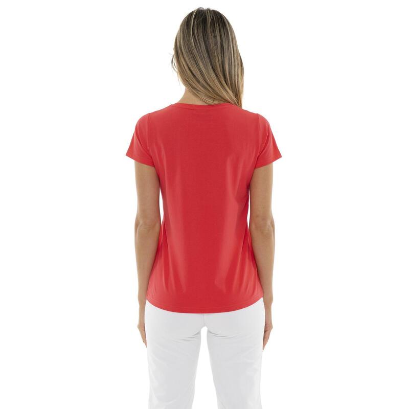Tricou de damă cu logo Leone Basic în formă de inimă