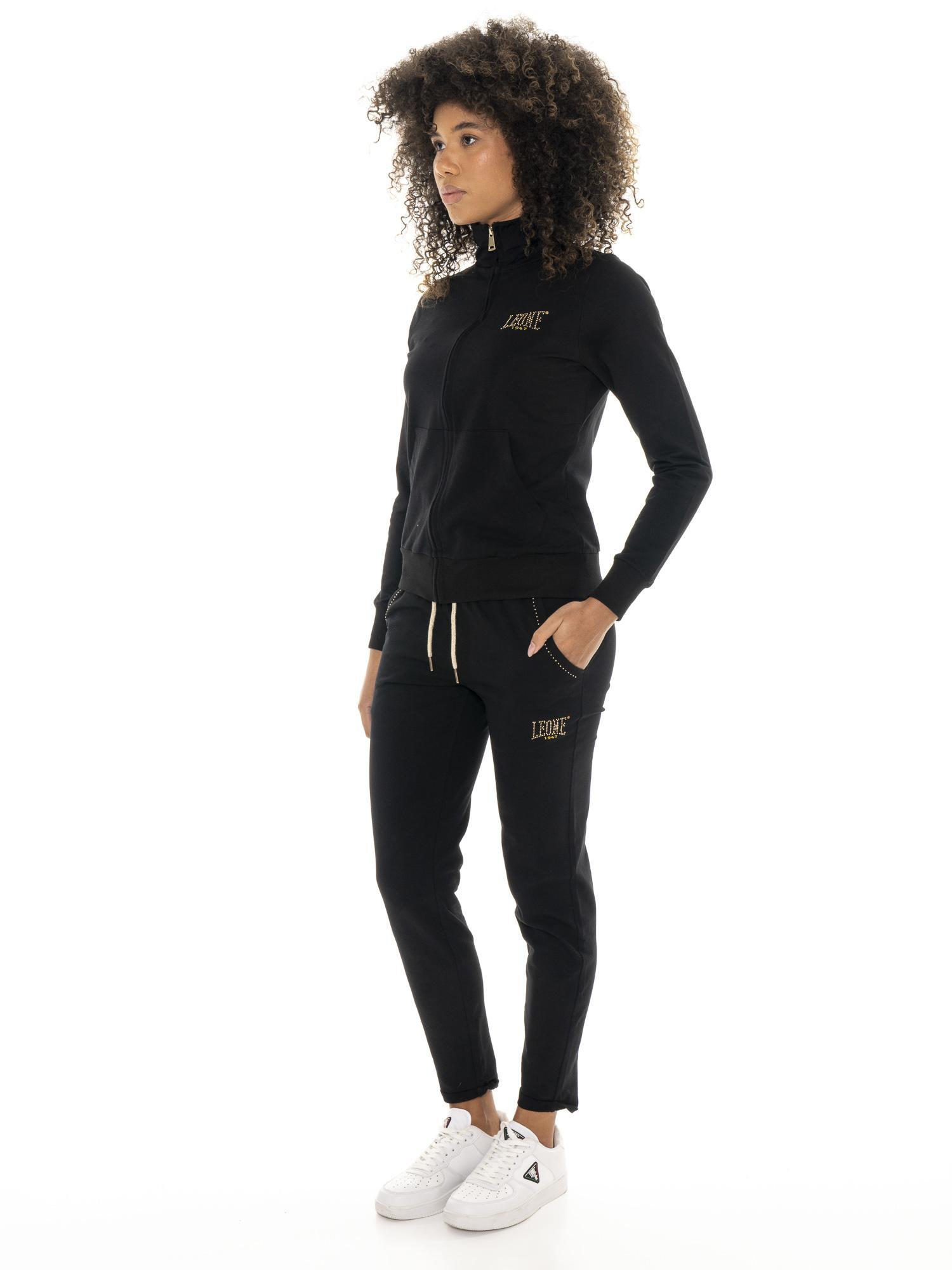 Chándal mujer Leone 1947 Apparel Chic Gold cremallera algodón ligero 7/7