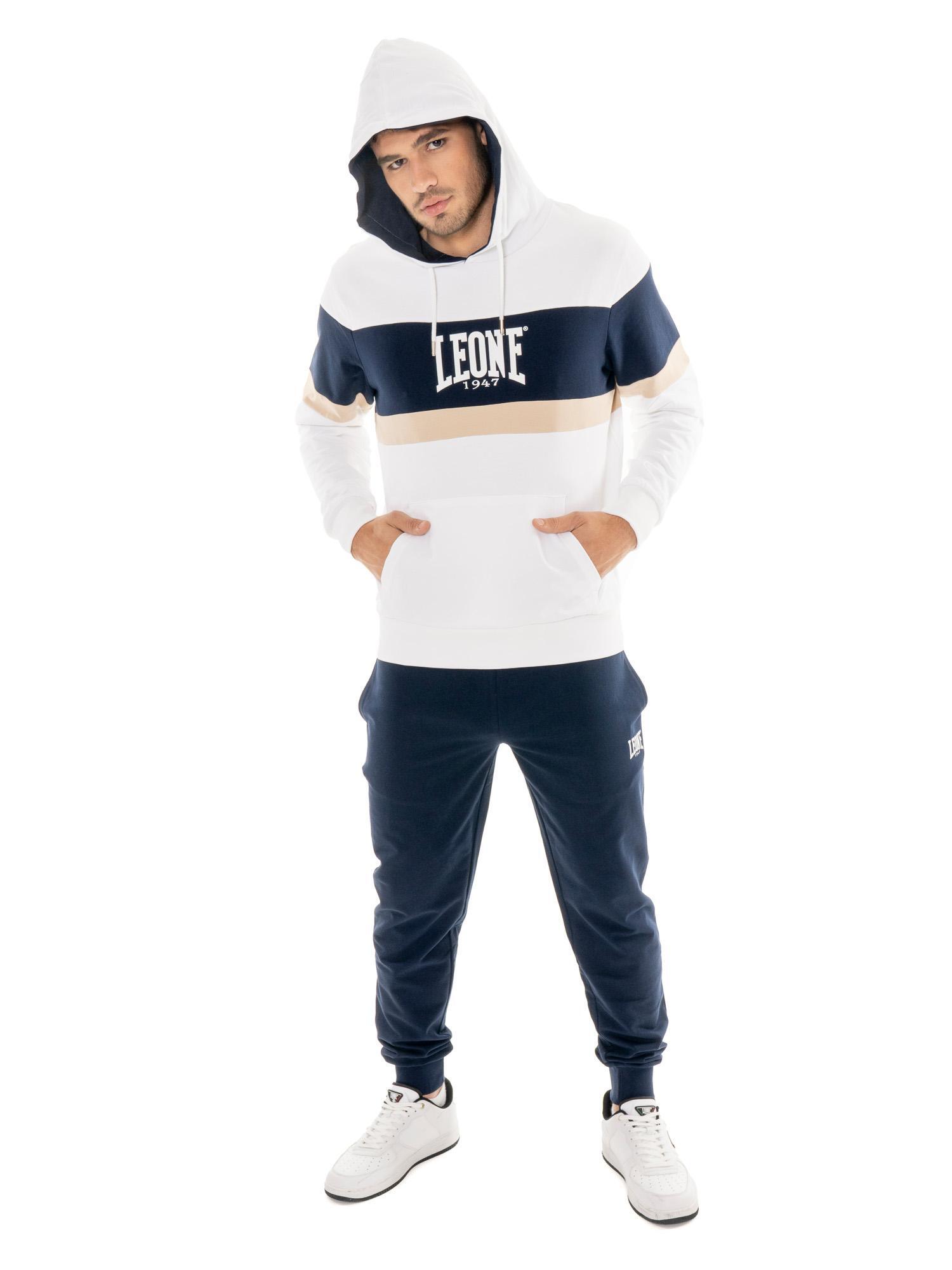 Conjunto de moletom masculino Leone Easy com capuz, em algodão não escovado. 5/5