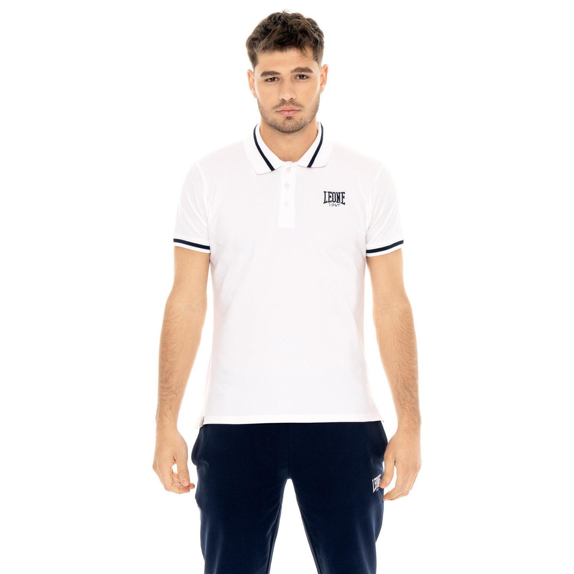 Leone 1947 Apparel - Polo Homme Col Leone Basic - Polo Manches Courtes - Blanc - Decathlon