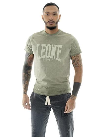 T-shirt a da uomo in cotone lavato Leone Old Wash