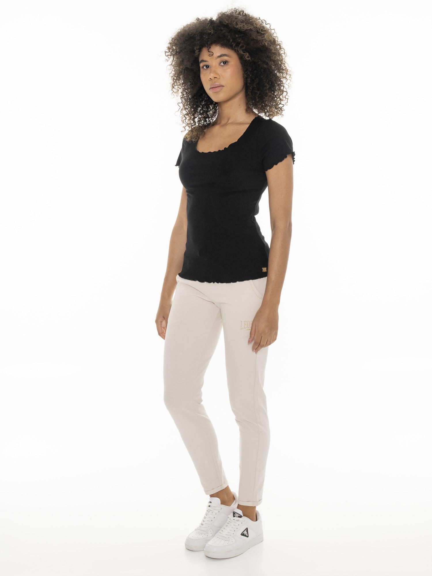 T-shirt femme côtes stretch Leone Chic Gold 7/7