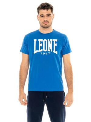 Stretch katoenen t-shirt met korte mouwen en groot leone basic-logo