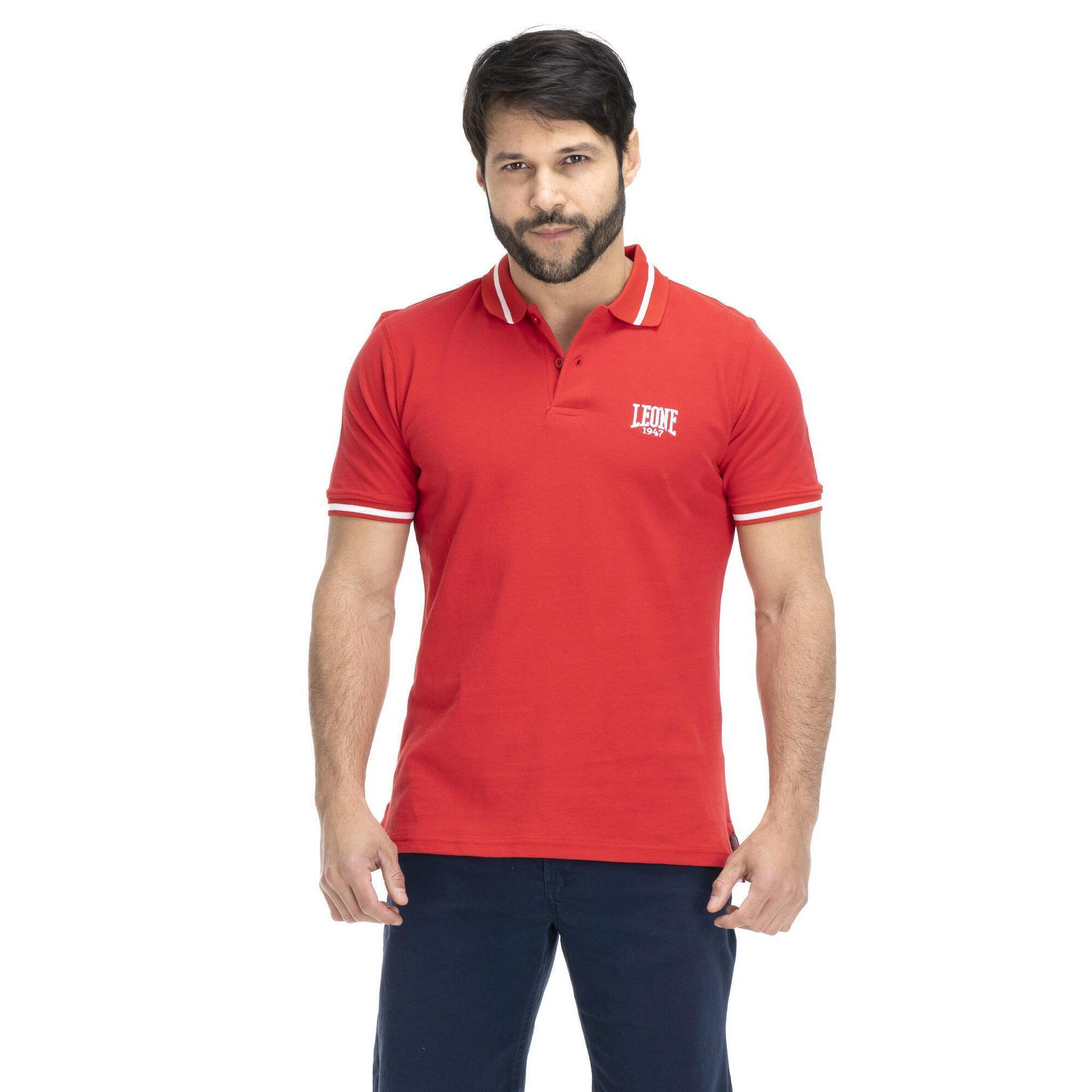 Leone 1947 Apparel - Polo Homme Col Leone Basic - Polo Manches Courtes - Rouge - Decathlon