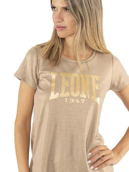 T-shirt in lurex da donna Leone Chic Gold