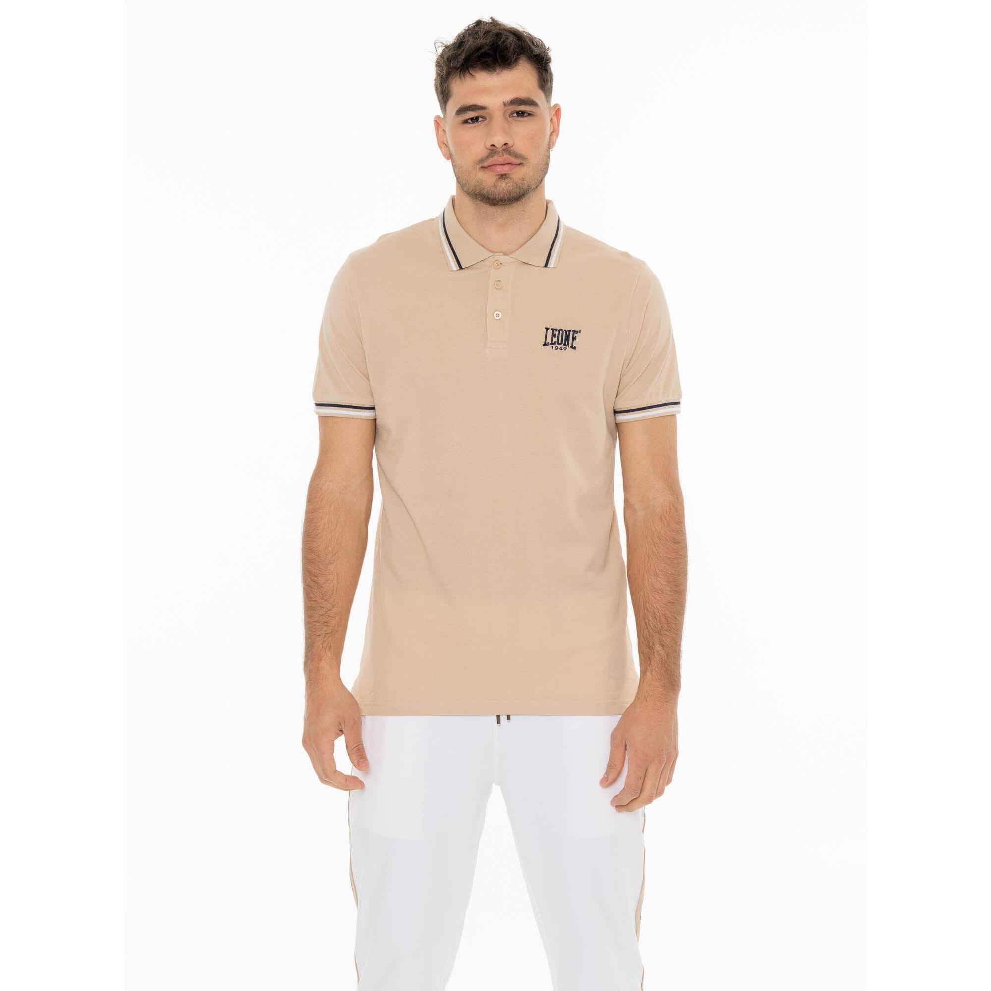 Leone 1947 Apparel - Polo Piqué Homme Leone Easy - Polo Manches Courtes - Beige - Decathlon