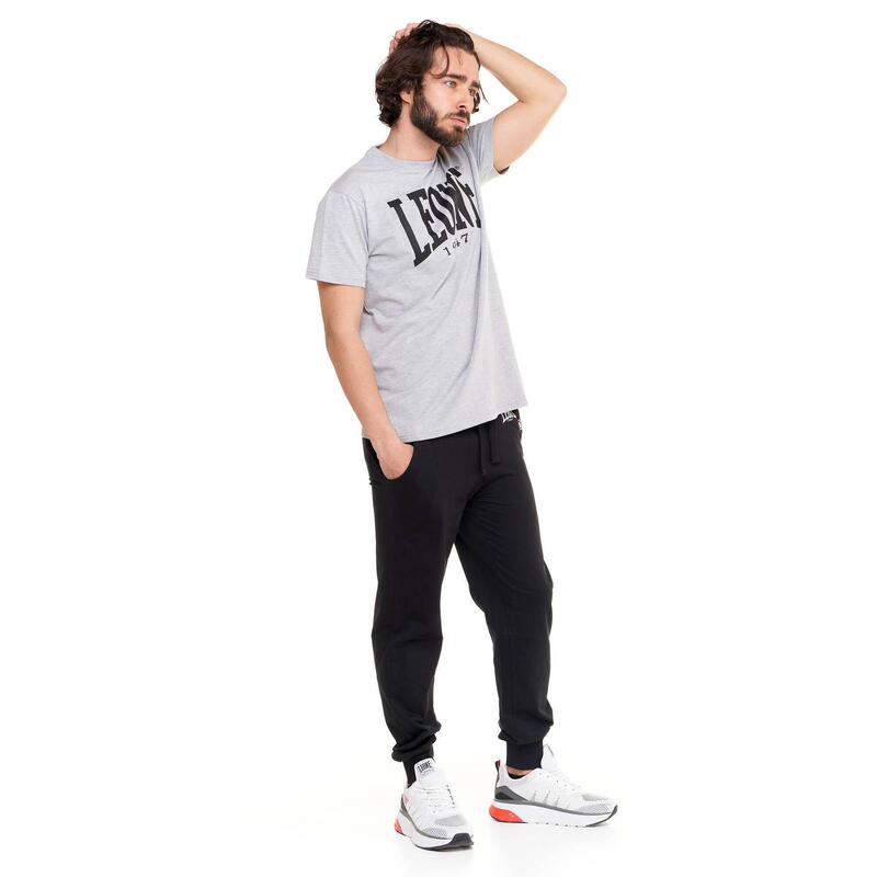 Tricou cu mânecă scurtă din bumbac elastic, cu logo Leone Basic mare