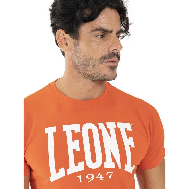 Tricou cu mânecă scurtă din bumbac elastic, cu logo Leone Basic mare
