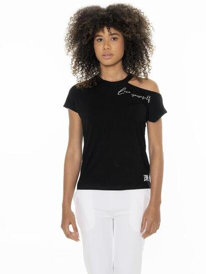 T-shirt monospalla da donna Leone Black'n White