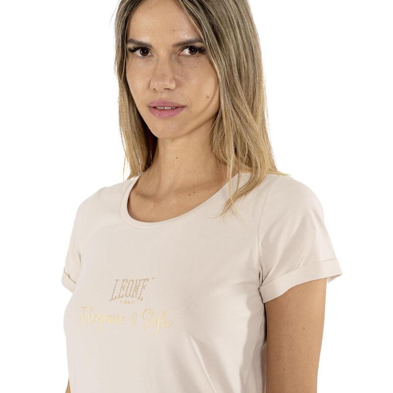 Rochie maxi tricou Leone Chic aurie din bumbac elastic