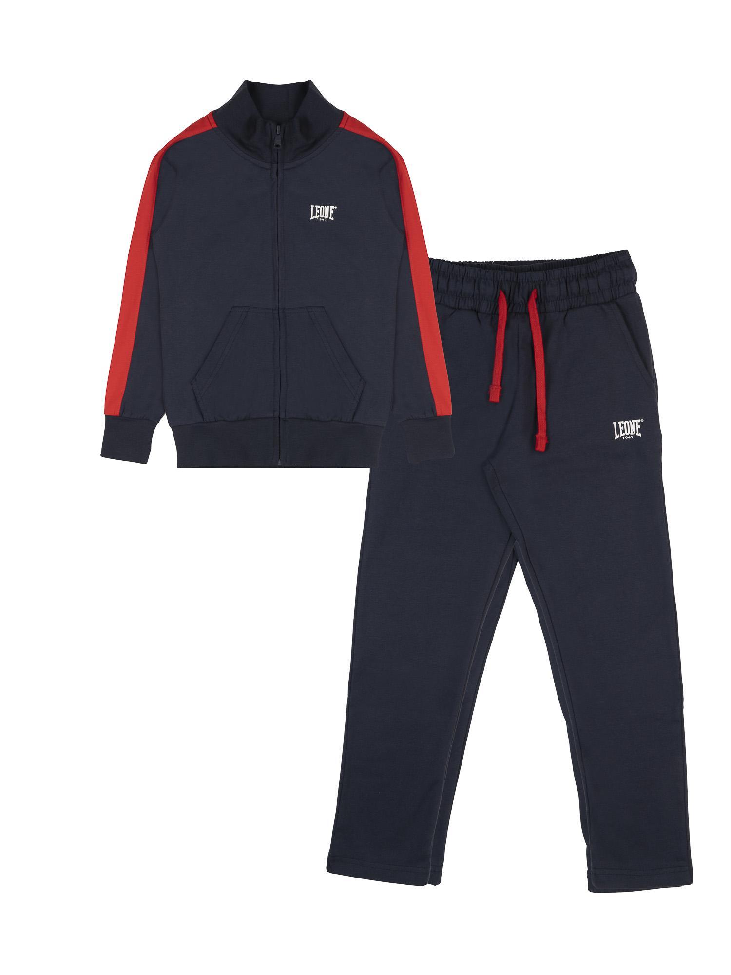 LEONE 1947 APPAREL Tuta da bambino in cotone non garzato con colletto e zip Leone New Basic