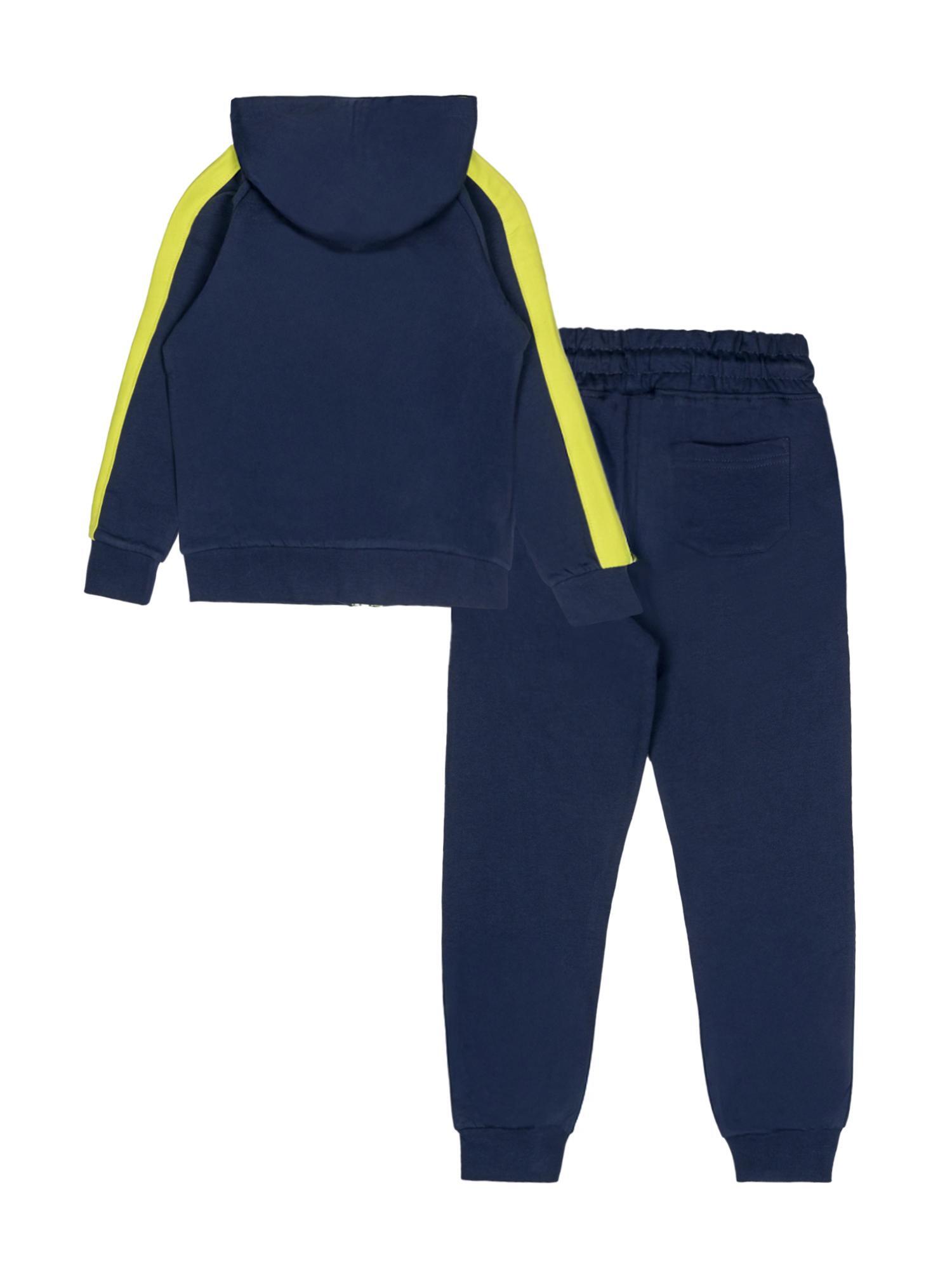 Chándal niño Leone 1947 Apparel cremallera capucha algodón ligero azul vaquero 2/2