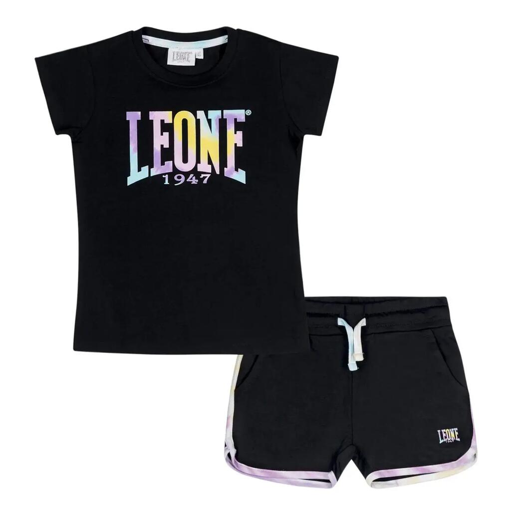 Girls' Rainbow Lion Cotton T-Shirt and Shorts Set