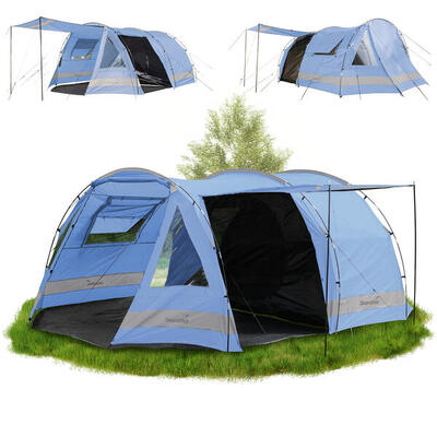 Tunneltent kambo 4 - 4 persoons tent - 420x275 cm - 1 slaapcabine - muggengaas