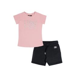 Ensemble t-shirt et short en coton brillant Leone fille