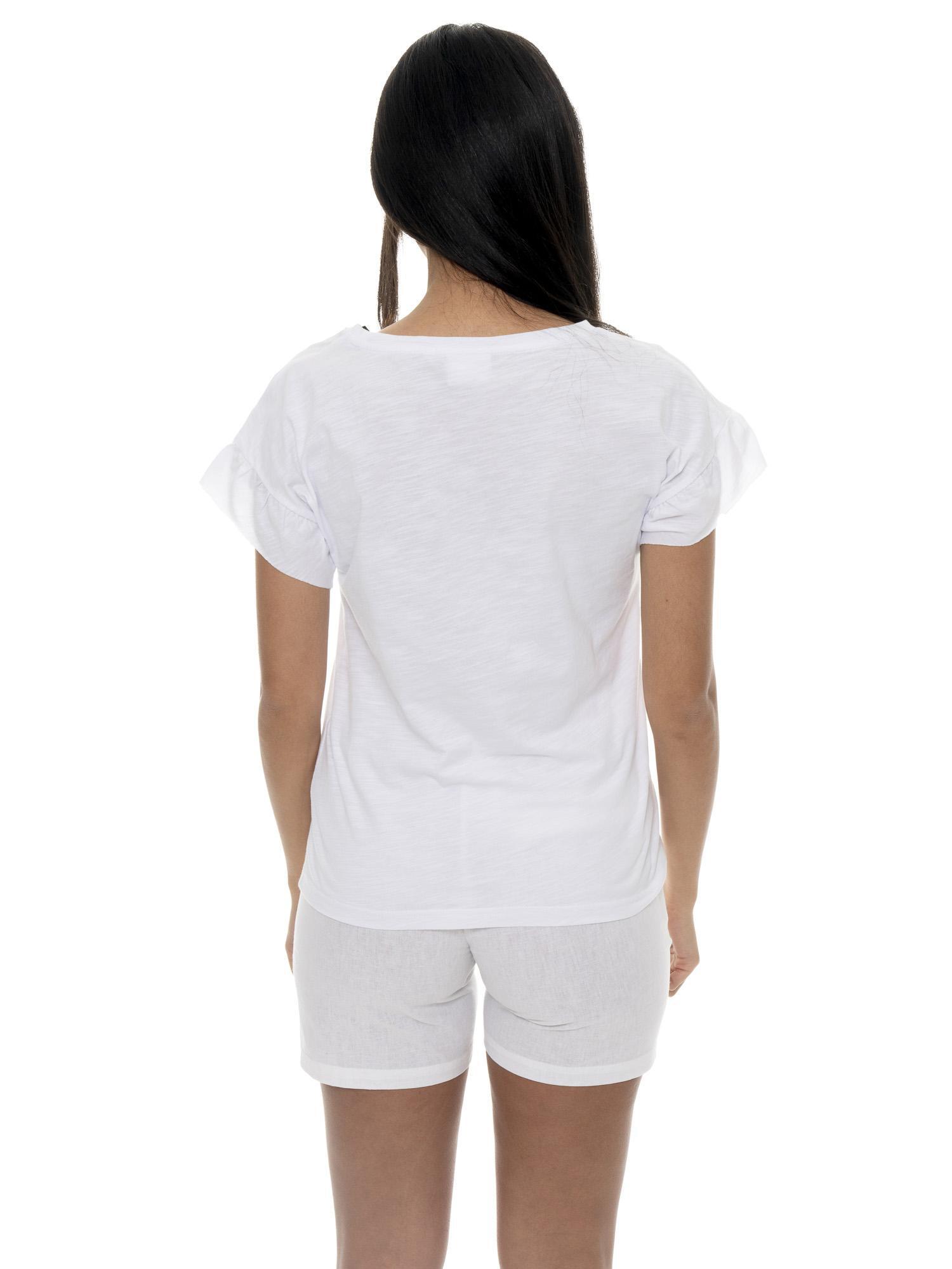 T-shirt Leone Fancy Stripes à manches volantées pour femmes 5/5