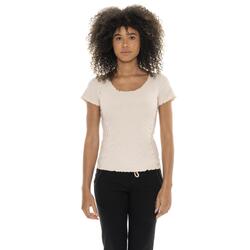 T-shirt femme côtes stretch Leone Chic Gold