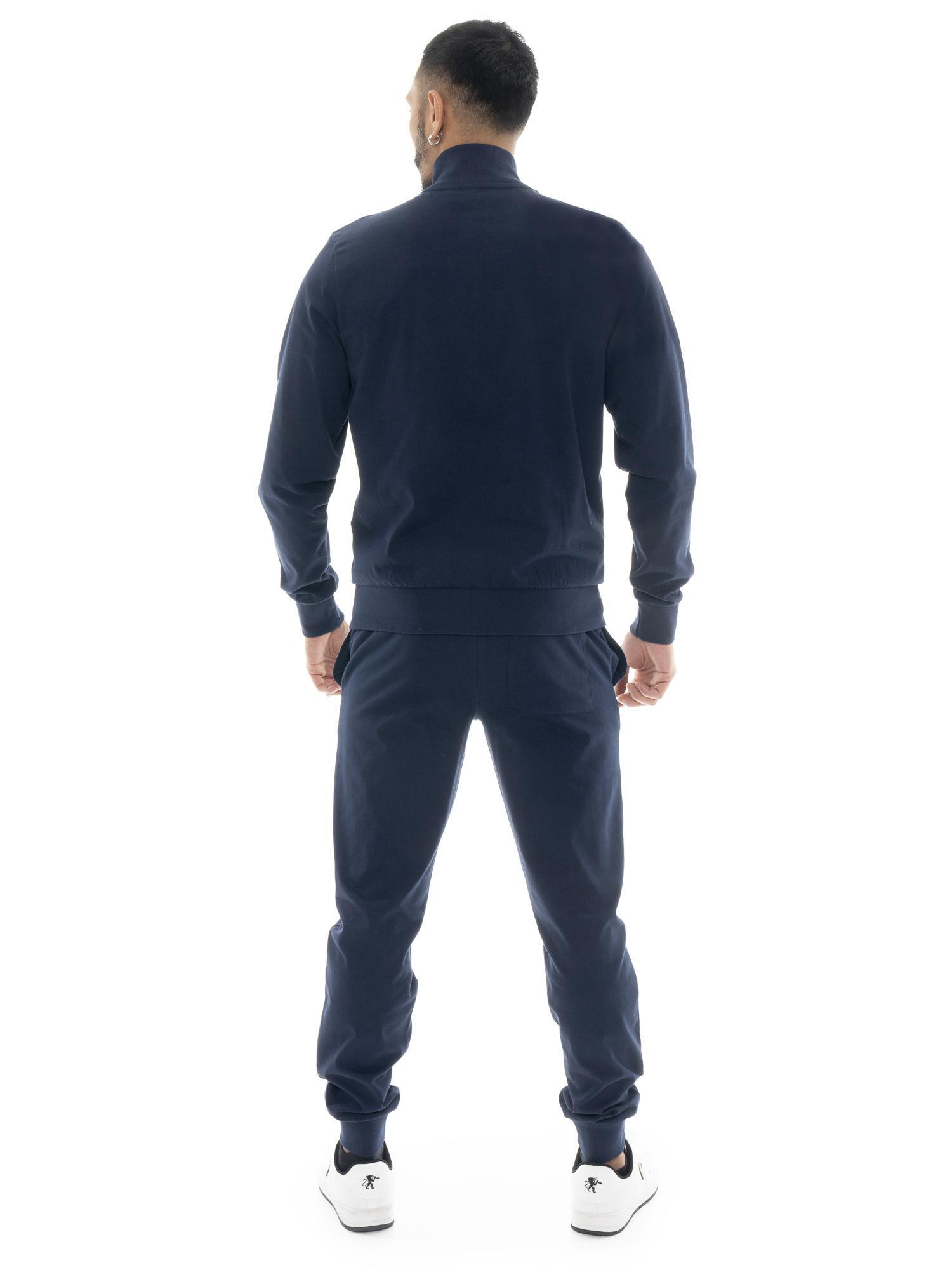 Tuta da uomo in cotone non garzato con colletto e zip Leone HJ 4/5