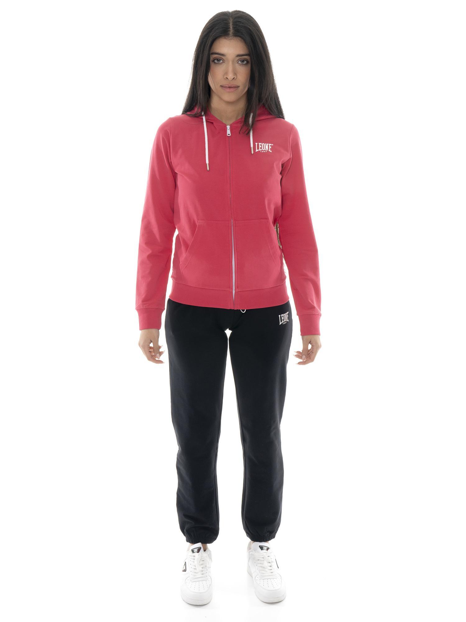 LEONE 1947 APPAREL Tuta da donna in cotone non felpato con cappuccio e zip Leone Basic