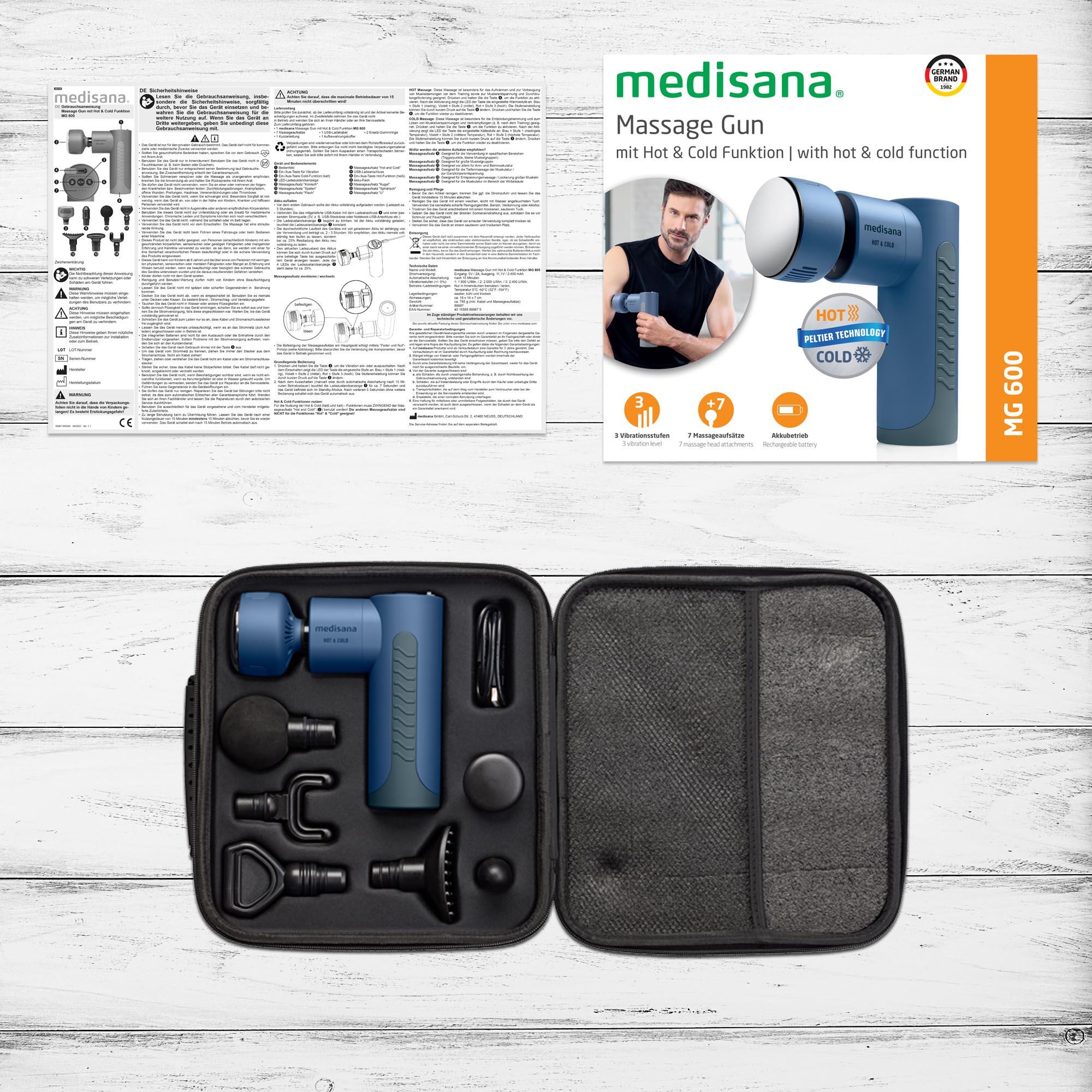 Pistolet de Massage Musculaire Chaud et Froid Medisana MG 600 Bleu 6/6