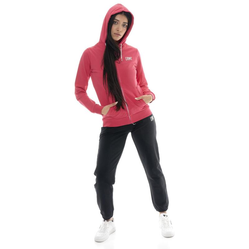 Trening Leone Basic pentru femei, din bumbac, fără fleece, cu fermoar și glugă