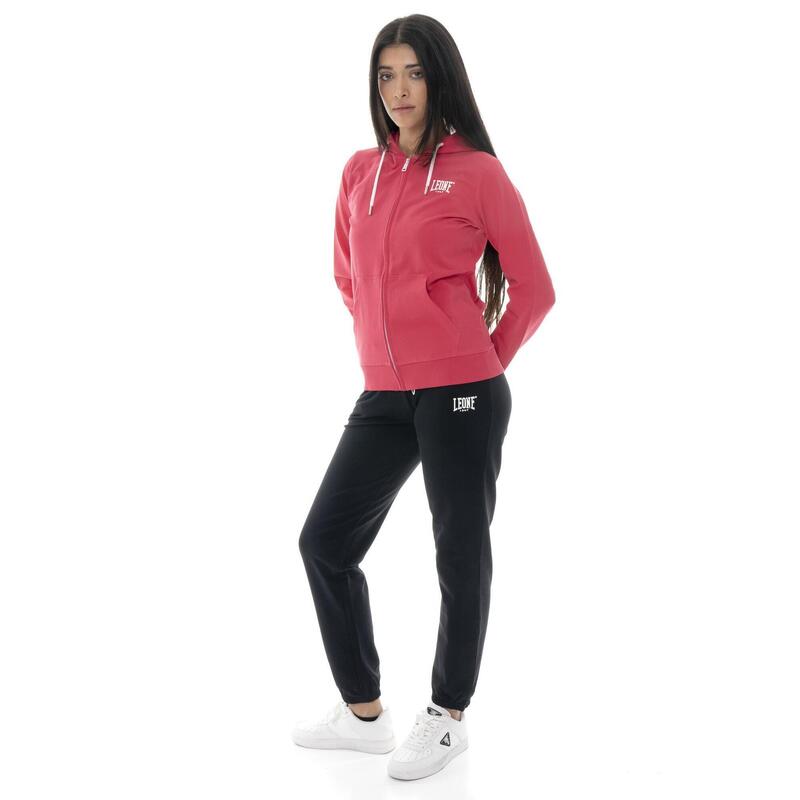 Trening Leone Basic pentru femei, din bumbac, fără fleece, cu fermoar și glugă