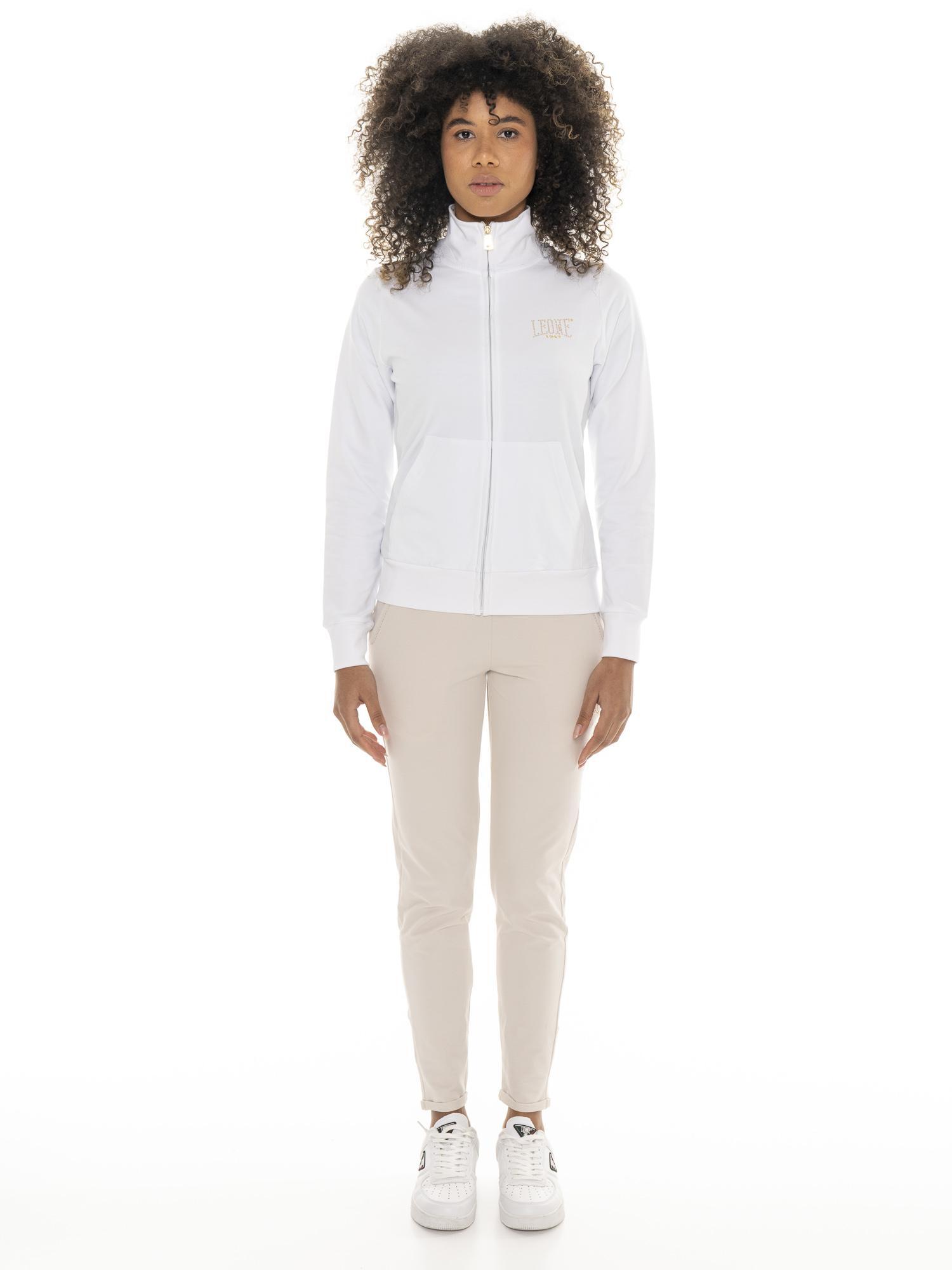 Chándal mujer Leone 1947 Apparel Chic Gold cremallera algodón ligero 2/7