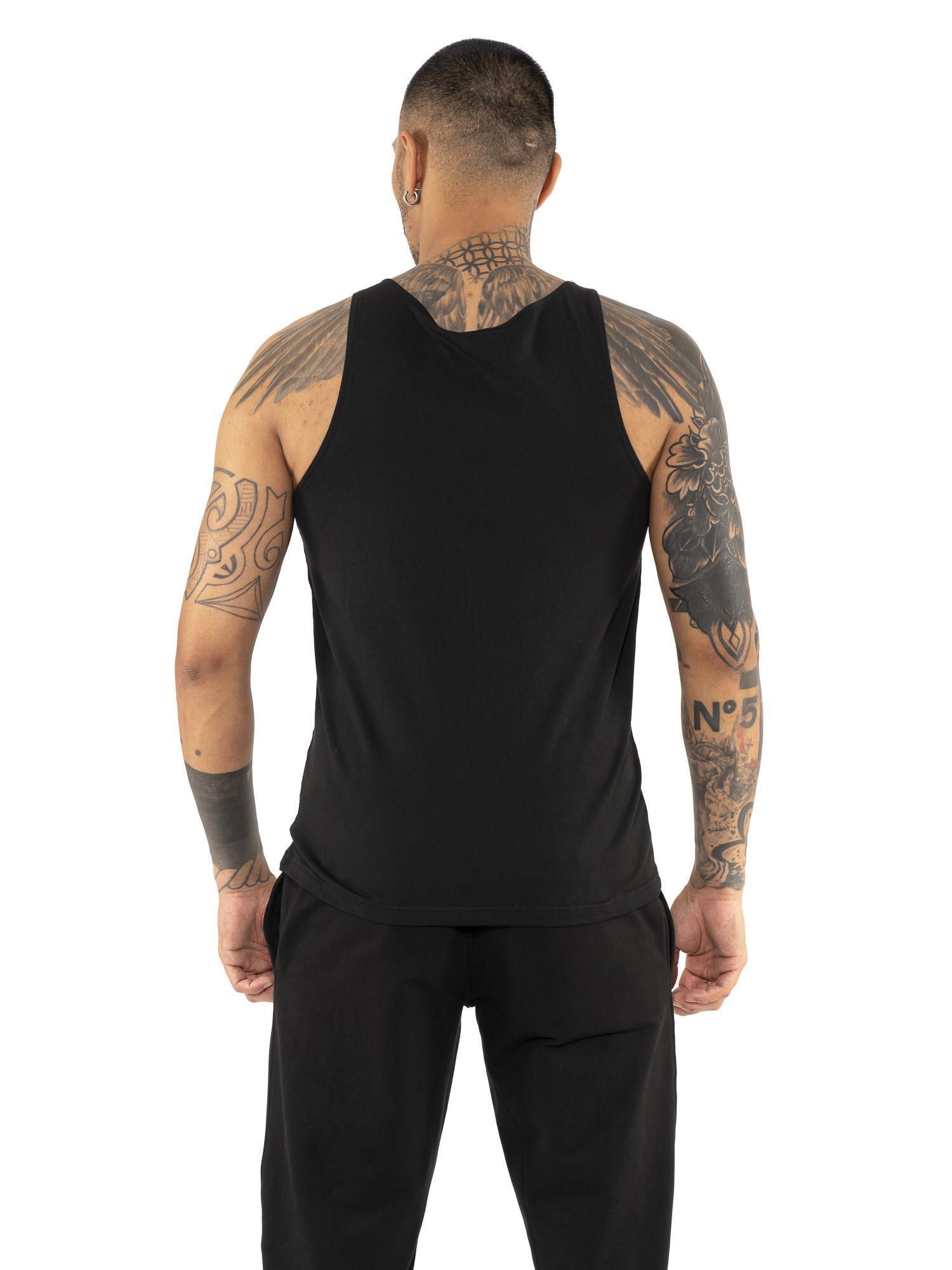 Camiseta de tirantes de hombre Leone Stripe Gold de algodón elástico 4/5