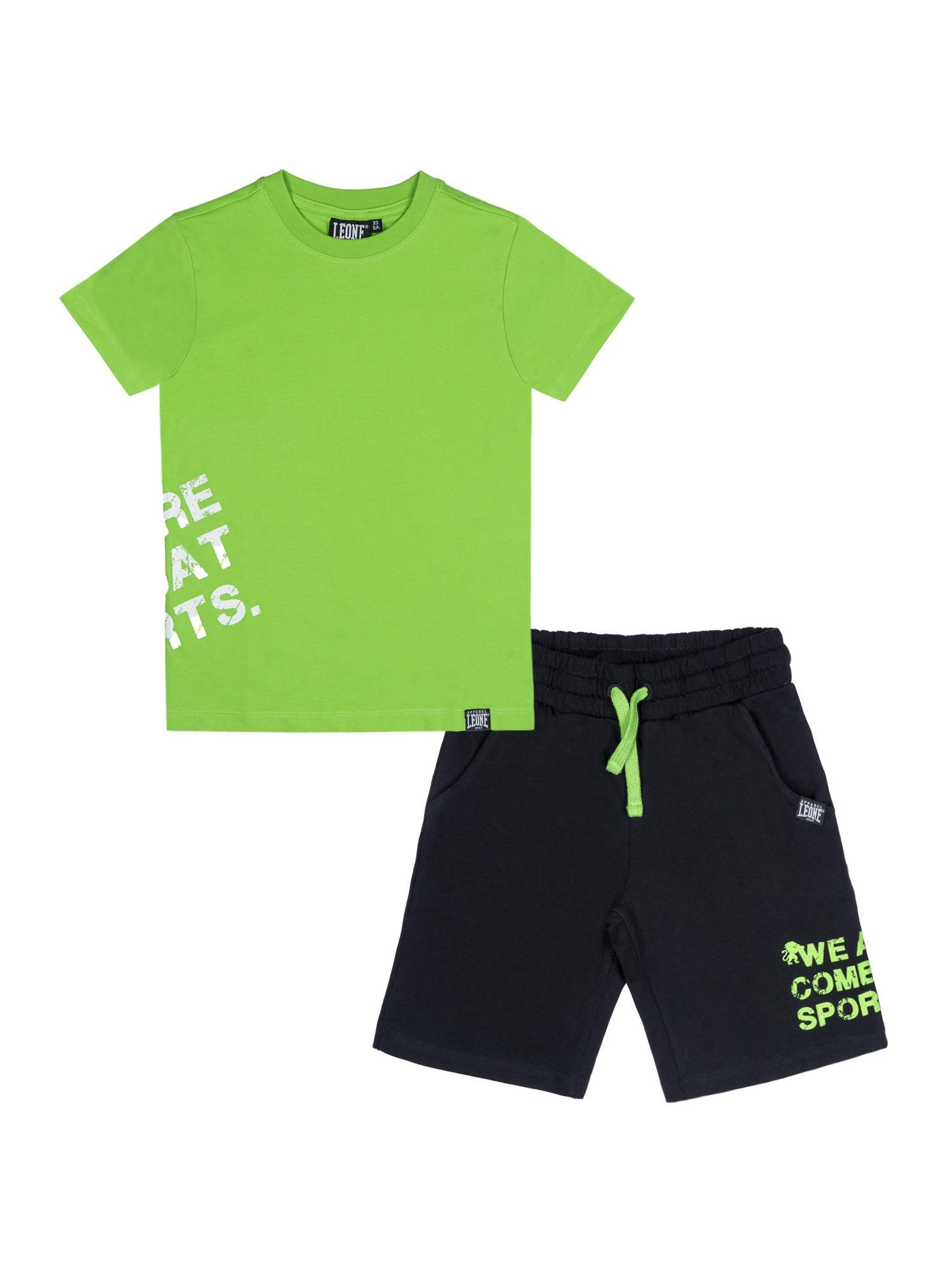 LEONE 1947 APPAREL Kinderset bestaande uit een katoenen T-shirt en short van Leone Boxing