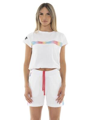 Leone summer bright dames t-shirt met mesh inzet