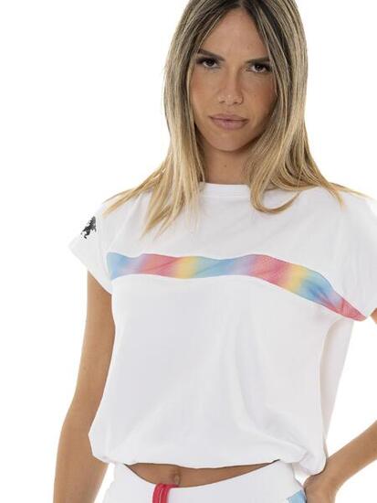 Leone Summer Bright Damen-T-Shirt mit Mesh-Einsatz