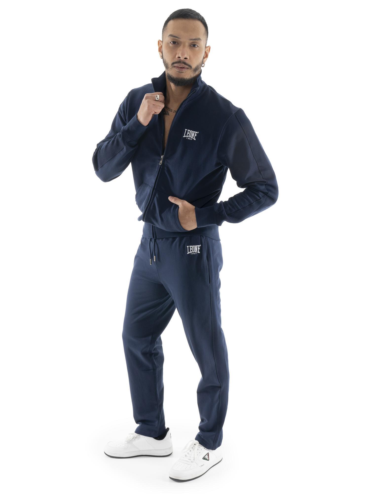 Tuta da uomo con colletto e zip in cotone non garzato Leone Easy 5/5