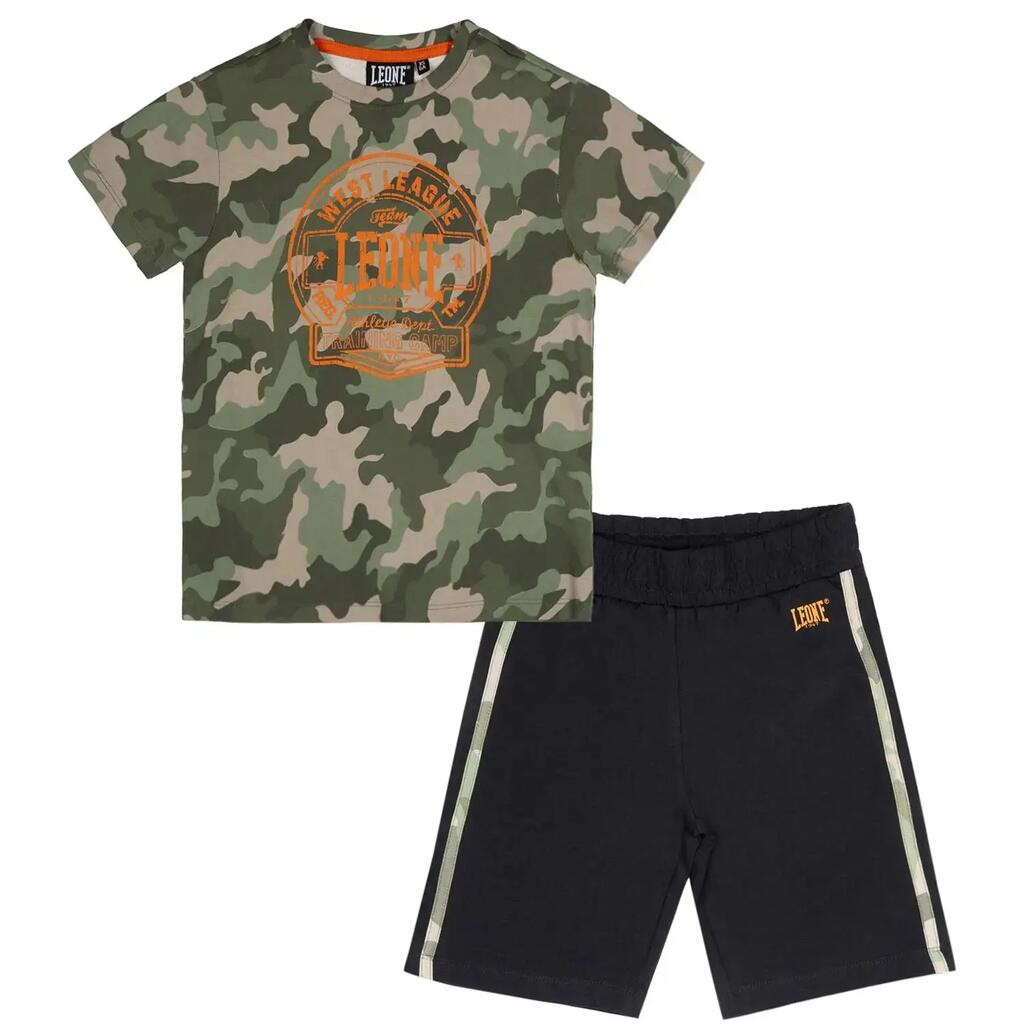 Boys' set with Leone Camouflage cotton t-shirt and shorts