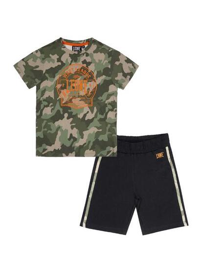 Ensemble enfant composé d'un t-shirt et d'un short en coton Leone Camouflage