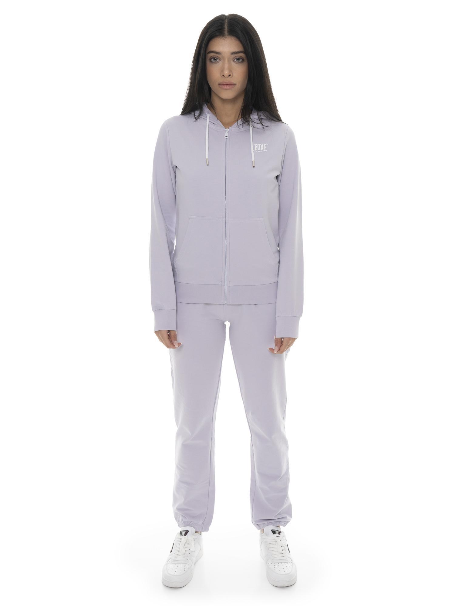 LEONE 1947 APPAREL Tuta da donna in cotone non felpato con cappuccio e zip Leone Basic