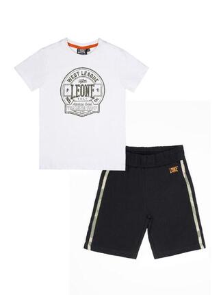Ensemble enfant composé d'un t-shirt et d'un short en coton Leone Camouflage