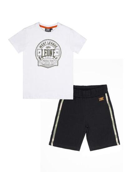 Ensemble enfant composé d'un t-shirt et d'un short en coton Leone Camouflage