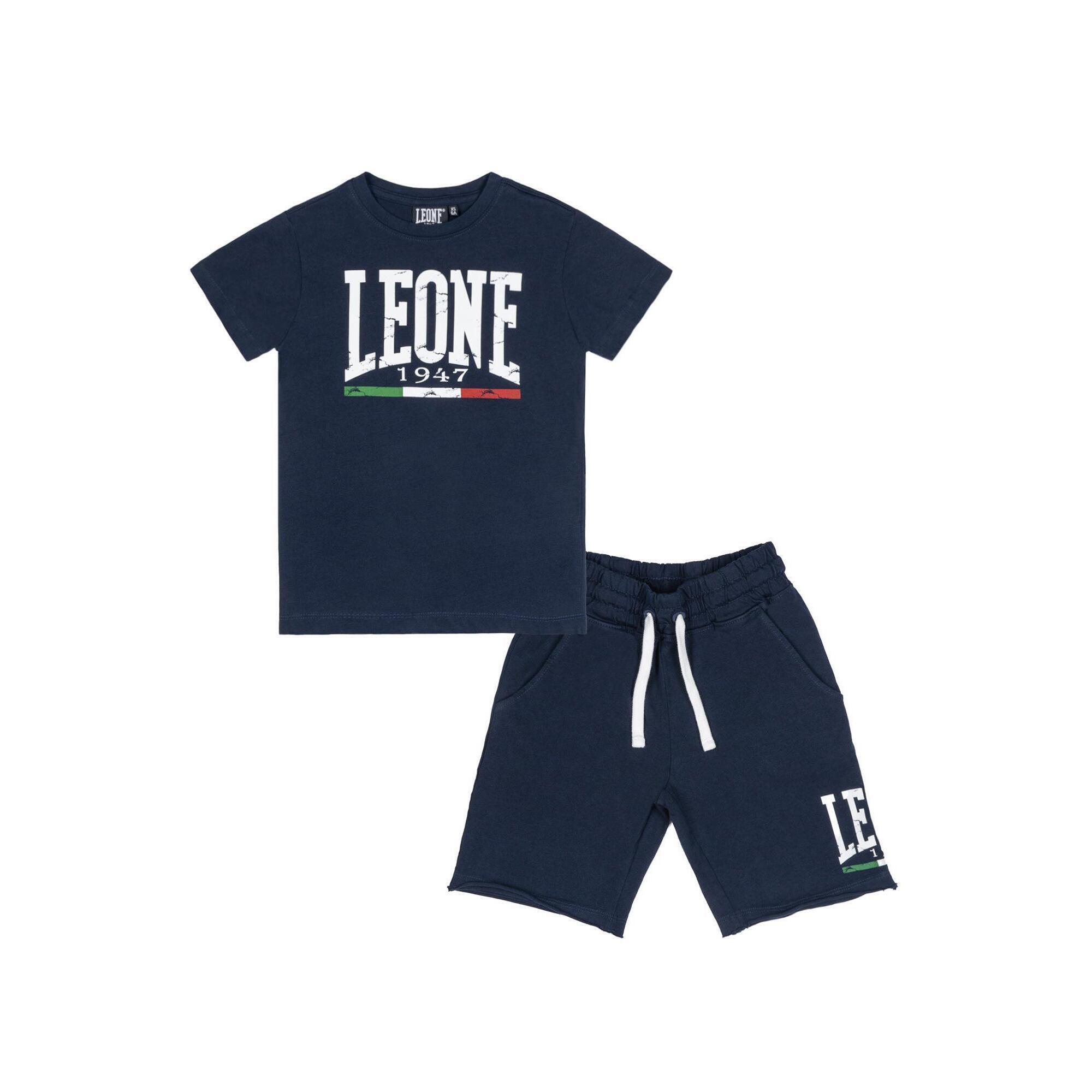 Leone 1947 Apparel - Ensemble Enfant Composé D'Un T-shirt Et D'Un Short En Coton Leone Original - Survêtement - Bleu - 12 À 14 Ans - Decathlon